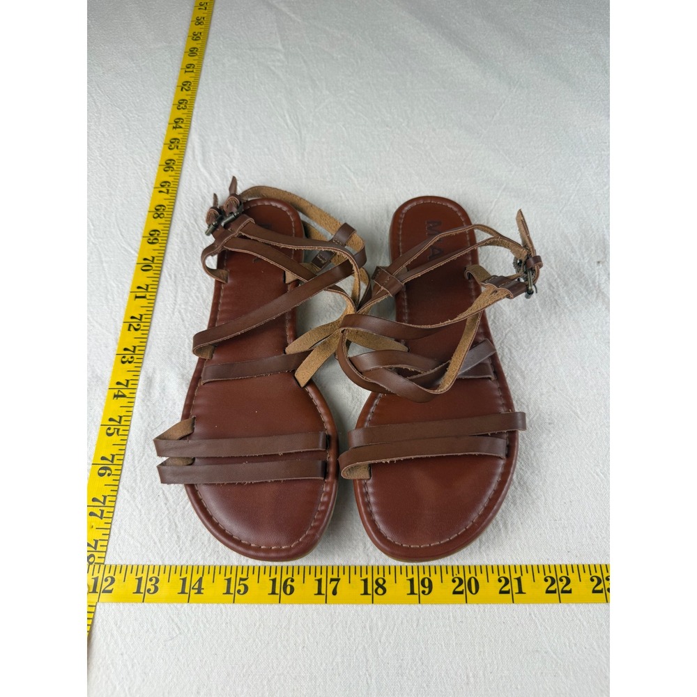 MIA Gladiator Sandal Womens 9 Brown Boho Strappy Flat Comfortable Casual Minimal